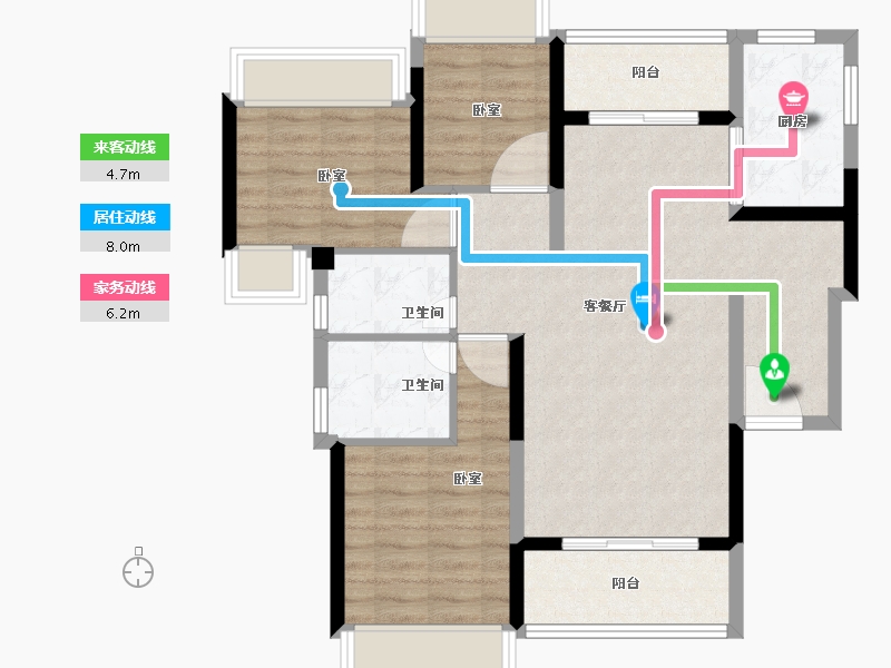 广东省-深圳市-万科四季花城-86.00-户型库-动静线