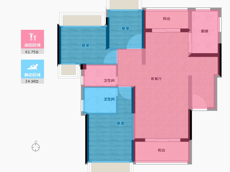 广东省-深圳市-万科四季花城-86.00-户型库-动静分区