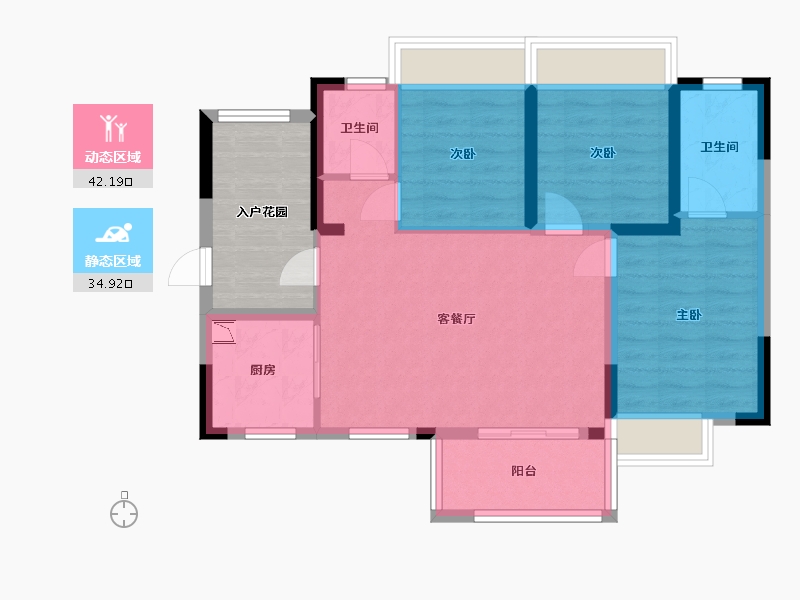 广东省-广州市-保利拾光年-76.58-户型库-动静分区