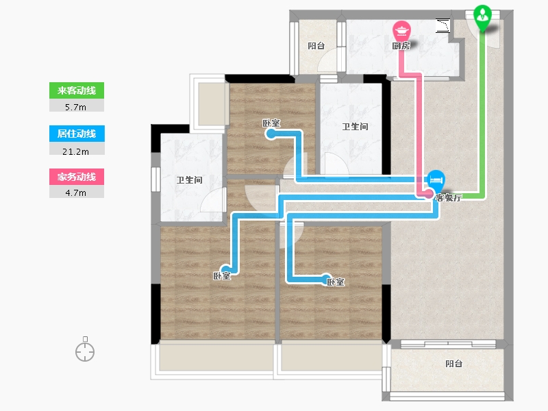 广东省-广州市-叠溪花园-74.00-户型库-动静线