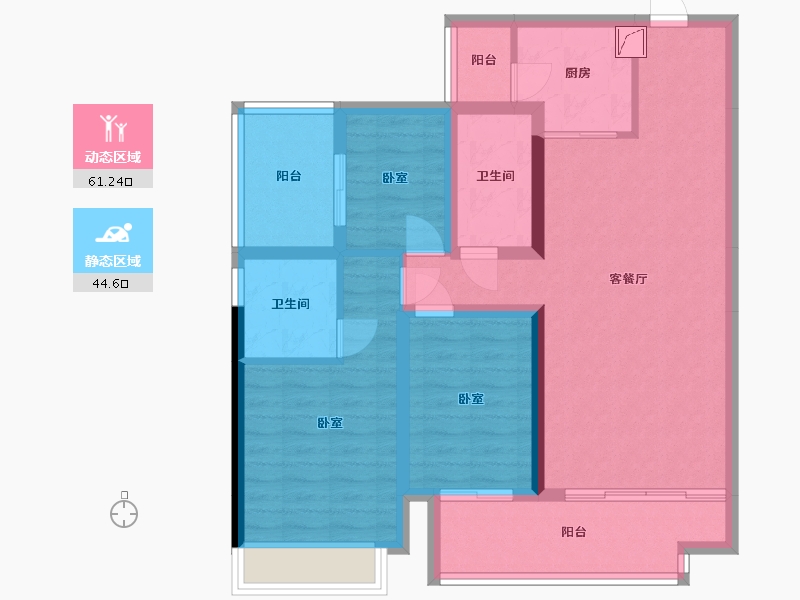 湖南省-郴州市-美的仁大铂悦府-93.95-户型库-动静分区