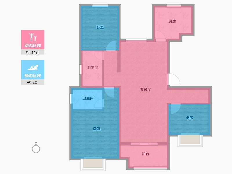 安徽省-黄山市-祥龙阳光绿洲-90.09-户型库-动静分区