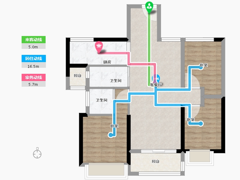 广东省-深圳市-万科四季花城-75.00-户型库-动静线