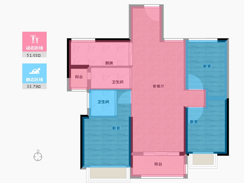 广东省-深圳市-万科四季花城-75.00-户型库-动静分区