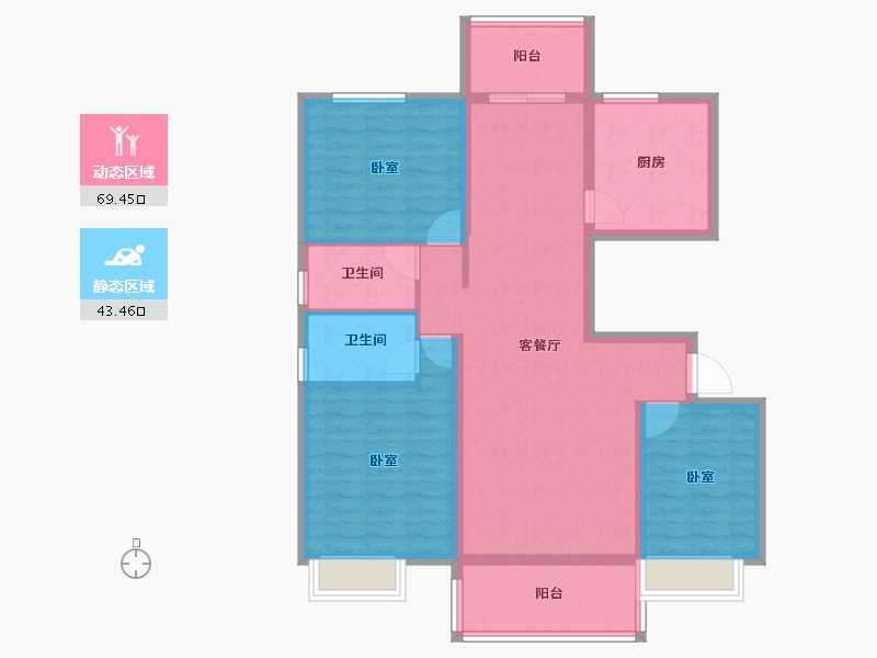 广东省-汕头市-保利和府-100.66-户型库-动静分区