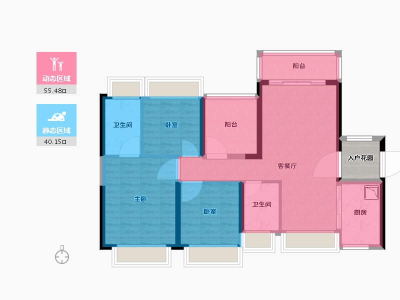 广东省-广州市-宏宇天御江畔-89.00-户型库-动静分区