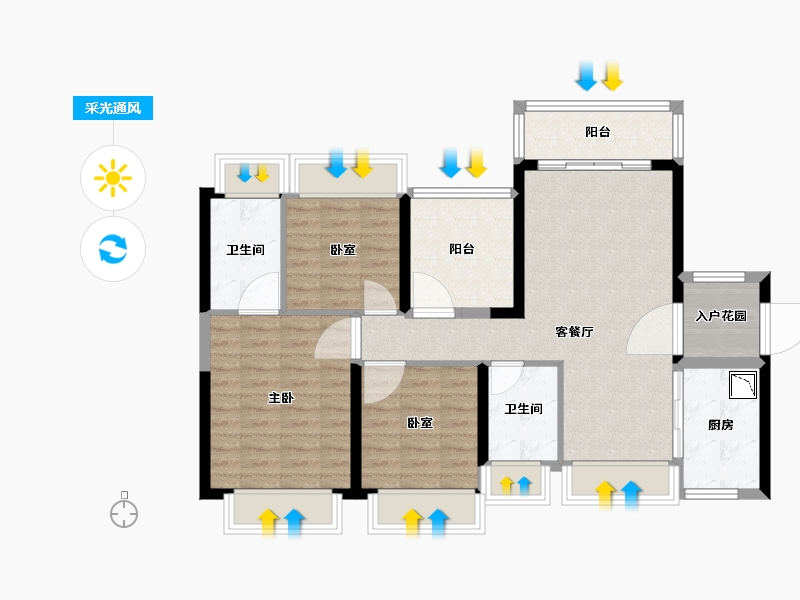 广东省-广州市-宏宇天御江畔-89.00-户型库-采光通风