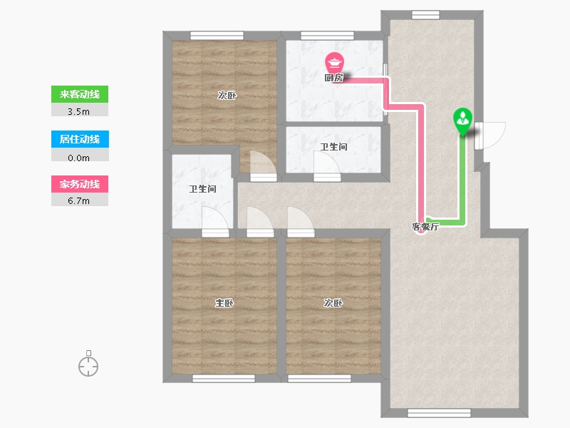 吉林省-长春市-鑫海幸福城-89.54-户型库-动静线