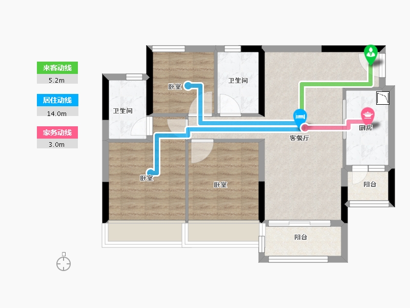 广东省-广州市-叠溪花园-72.00-户型库-动静线