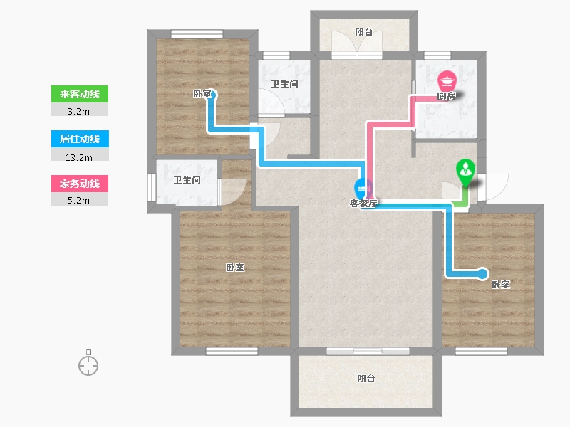 湖北省-孝感市-盛世豪庭-90.76-户型库-动静线