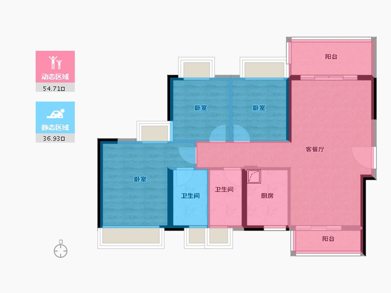 广东省-佛山市-海逸桃花源记-81.60-户型库-动静分区