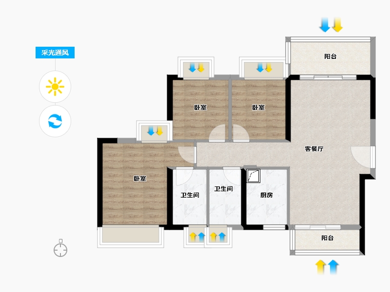 广东省-佛山市-海逸桃花源记-81.60-户型库-采光通风