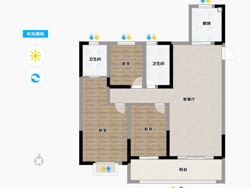 江苏省-镇江市-中建大观京江府-112.01-户型库-采光通风