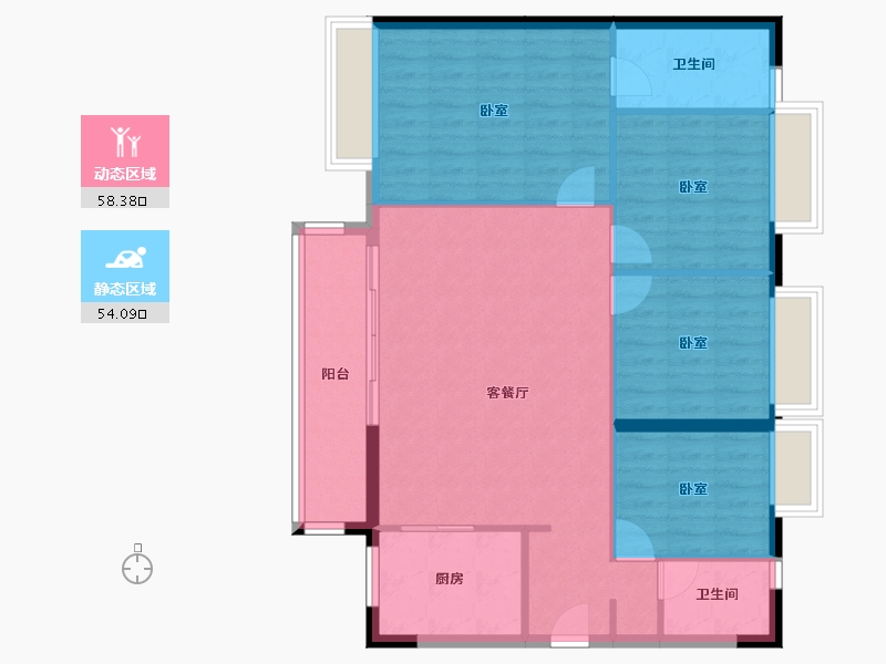 广东省-江门市-时代雁山湖（鹤山）-102.92-户型库-动静分区