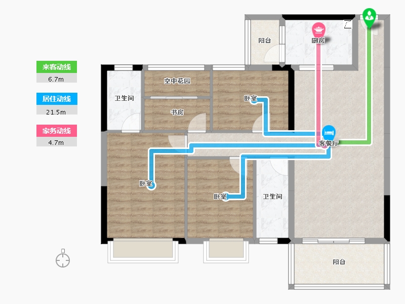 广东省-江门市-华悦·阳光里-104.42-户型库-动静线