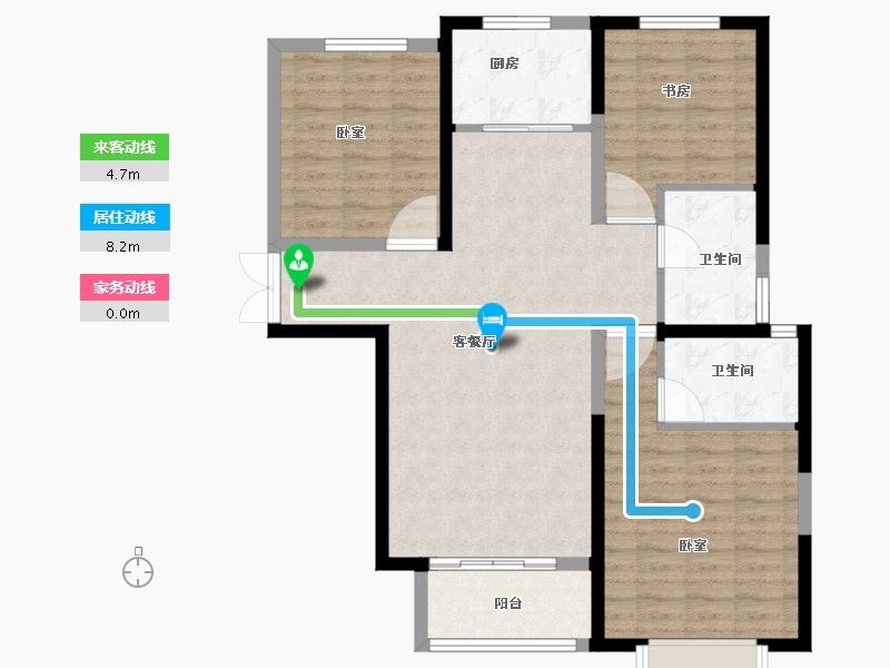 河南省-郑州市-谦祥世茂兴隆城-98.00-户型库-动静线