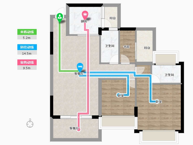 广东省-佛山市-谊泰豪苑-74.00-户型库-动静线