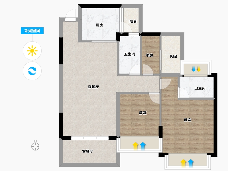 广东省-佛山市-谊泰豪苑-74.00-户型库-采光通风