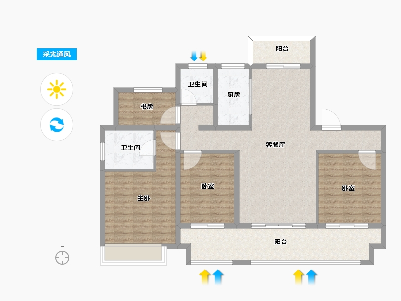 安徽省-六安市-时代悦府-114.13-户型库-采光通风