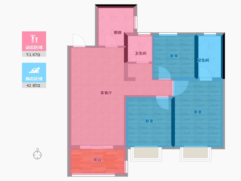 河南省-郑州市-中海湖滨世家二期-84.00-户型库-动静分区