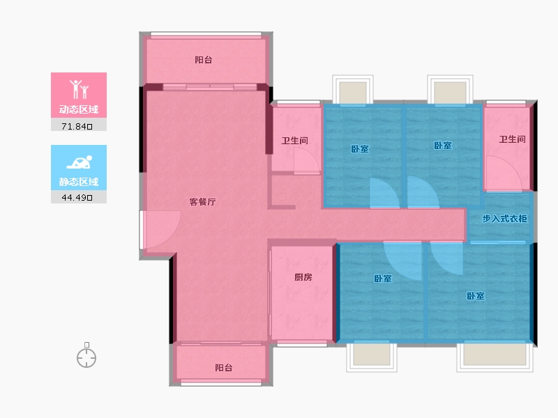 广东省-佛山市-美的明湖花园-106.00-户型库-动静分区