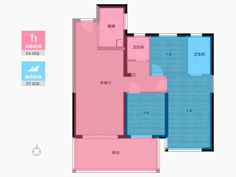 广西壮族自治区-南宁市-万科金域中央-81.85-户型库-动静分区