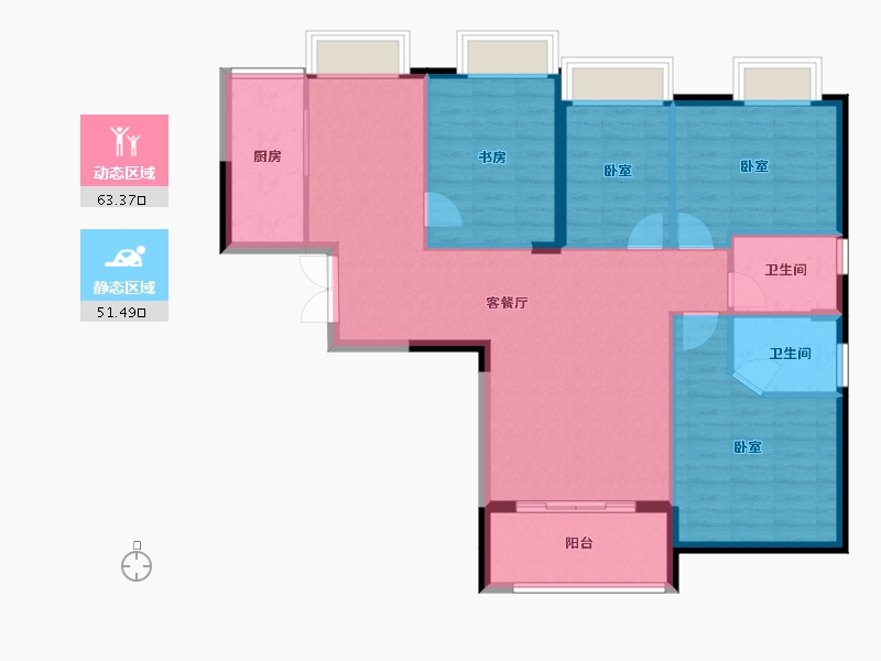 广东省-江门市-嶺江一品-104.60-户型库-动静分区