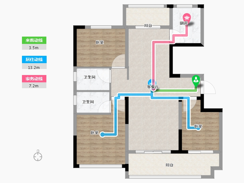 河南省-周口市-万达香蜜湖-103.45-户型库-动静线