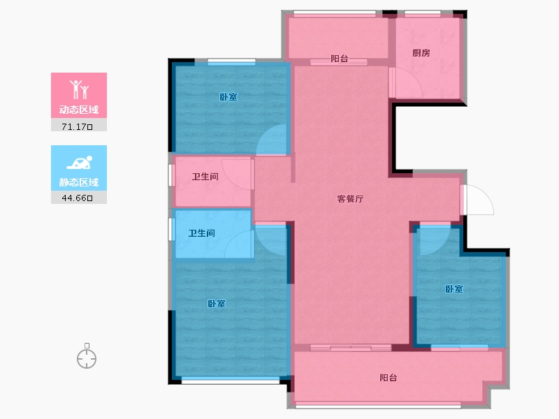 河南省-周口市-万达香蜜湖-103.45-户型库-动静分区