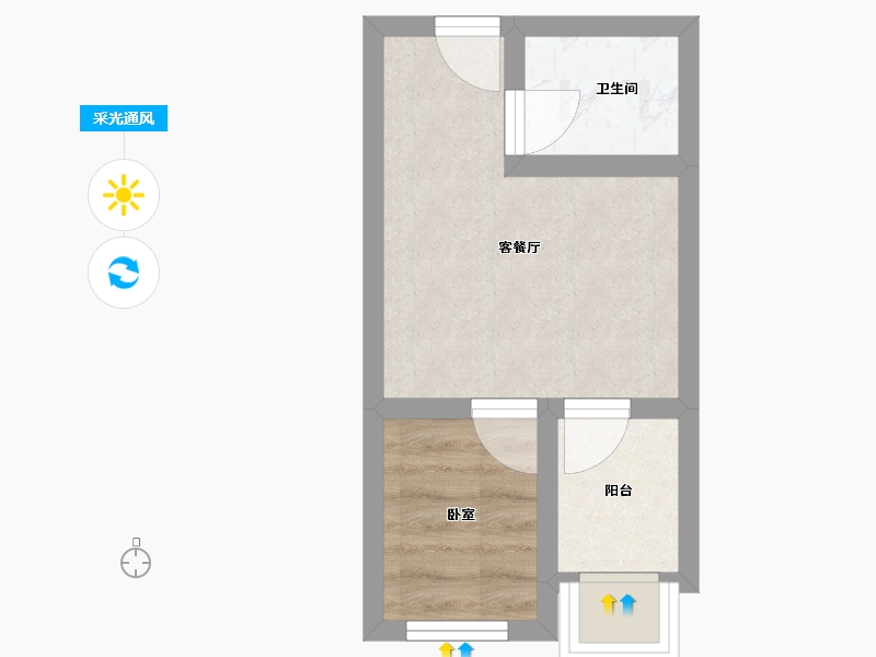 广东省-佛山市-盈海公馆-22.69-户型库-采光通风