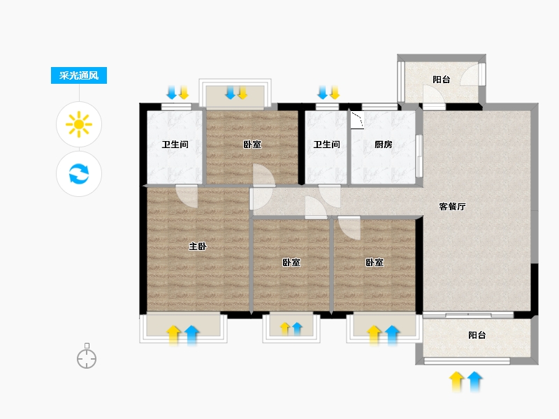 广东省-广州市-时代天韵-98.93-户型库-采光通风