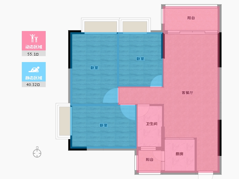 广东省-湛江市-荣业德信嘉园-87.00-户型库-动静分区