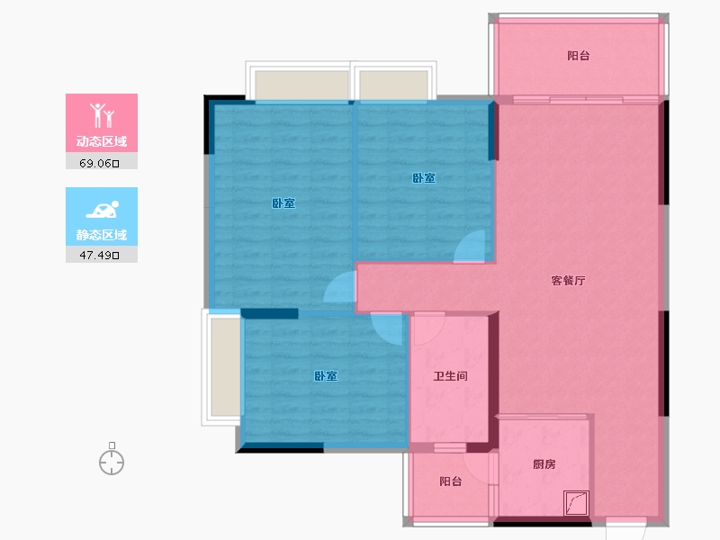 广东省-湛江市-荣业德信嘉园-106.25-户型库-动静分区