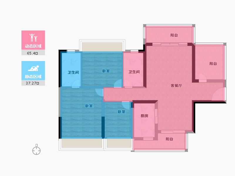 广东省-湛江市-敏捷珑玥台-91.00-户型库-动静分区