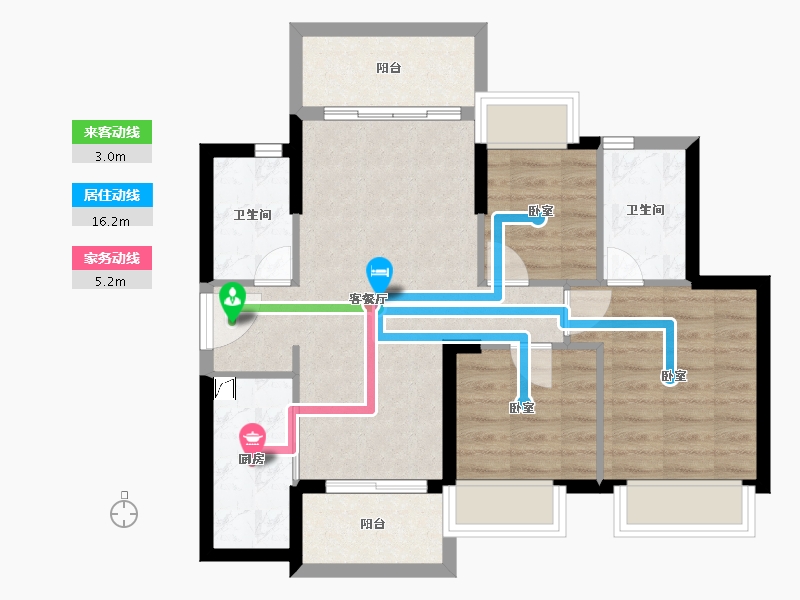 广东省-珠海市-时代香海北岸-70.50-户型库-动静线