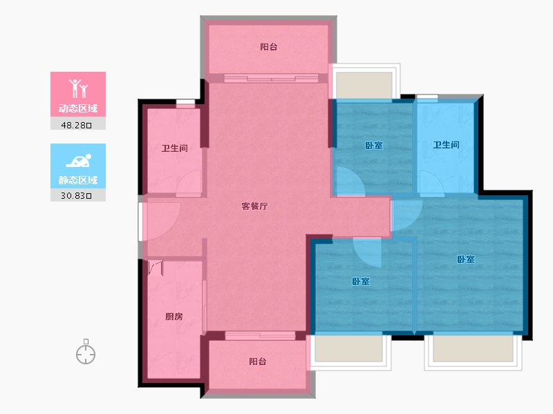 广东省-珠海市-时代香海北岸-70.50-户型库-动静分区