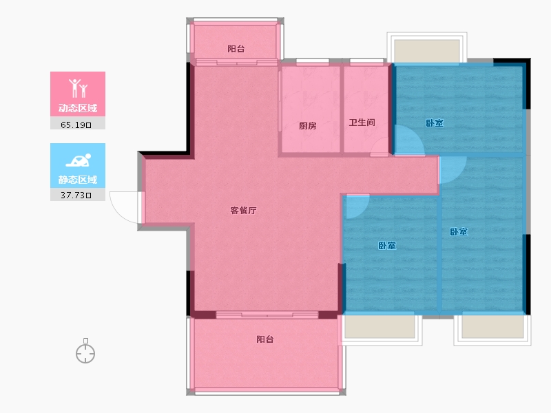 广东省-湛江市-荣业德信嘉园-93.99-户型库-动静分区