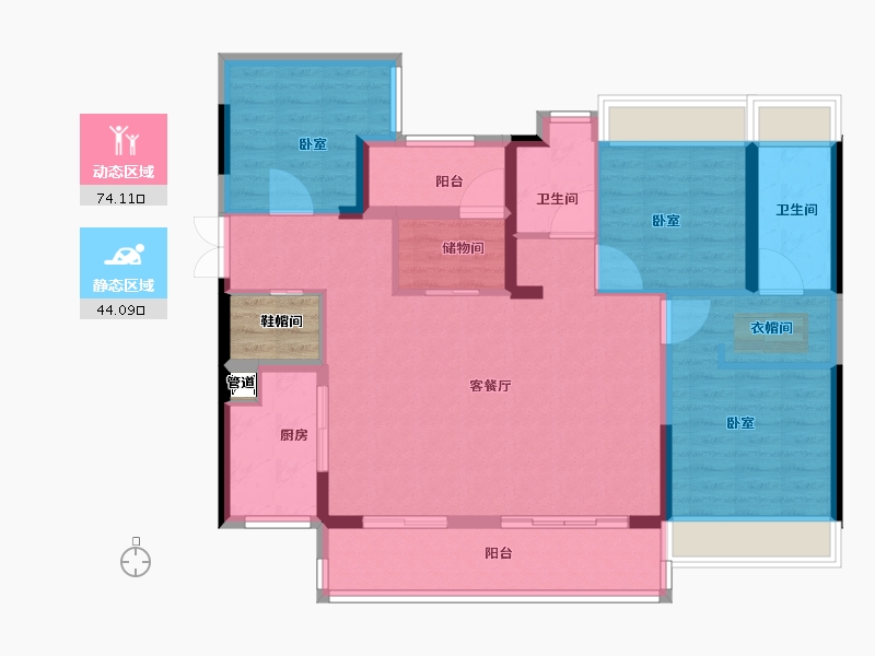 广东省-佛山市-朝安金茂悦-109.00-户型库-动静分区