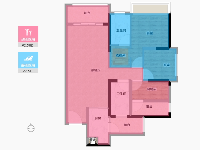 广东省-佛山市-朝安金茂悦-79.00-户型库-动静分区