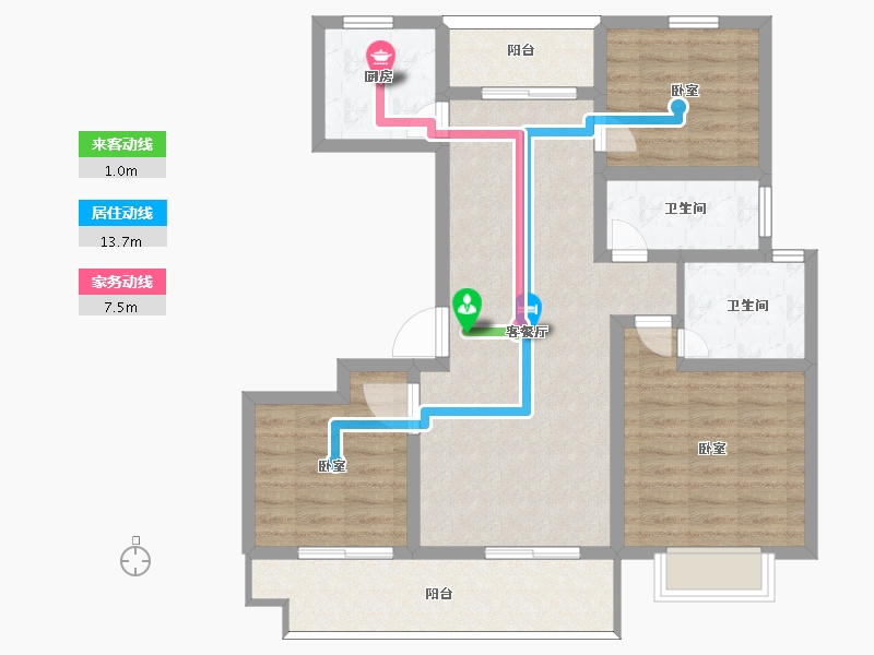 河南省-周口市-法姬娜·滨湖国际-90.50-户型库-动静线