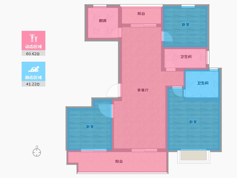 河南省-周口市-法姬娜·滨湖国际-90.50-户型库-动静分区