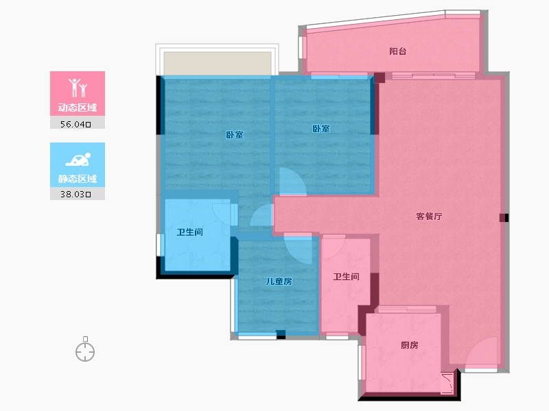 广东省-广州市-奥园誉湖湾-84.00-户型库-动静分区