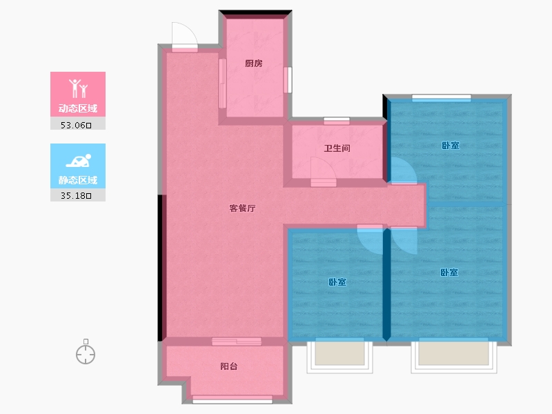 河南省-郑州市-新郑奥园和悦府-78.01-户型库-动静分区