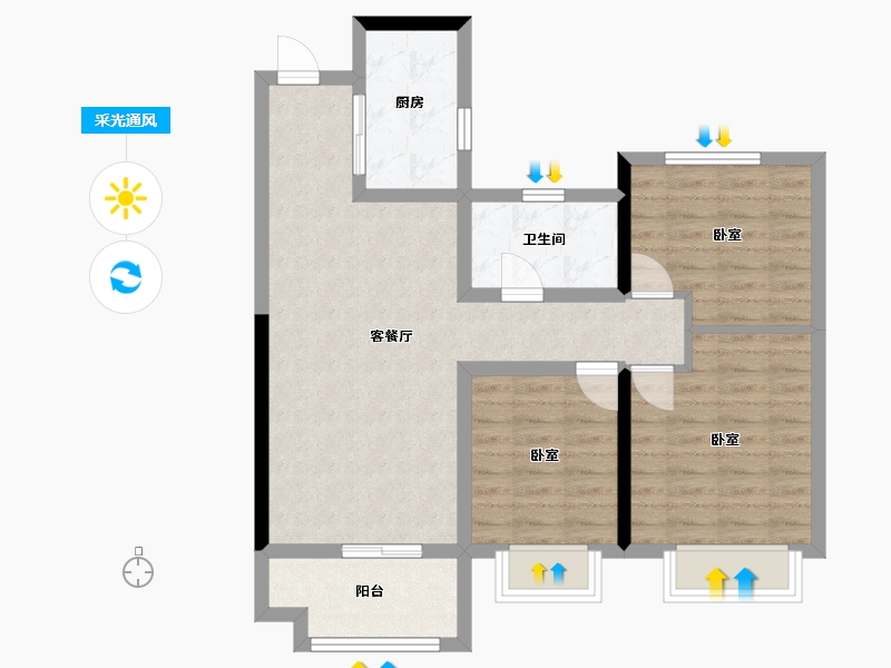 河南省-郑州市-新郑奥园和悦府-78.01-户型库-采光通风