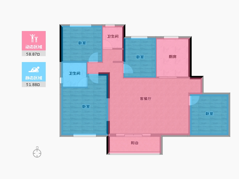 湖南省-长沙市-鸿海·公园里-99.85-户型库-动静分区