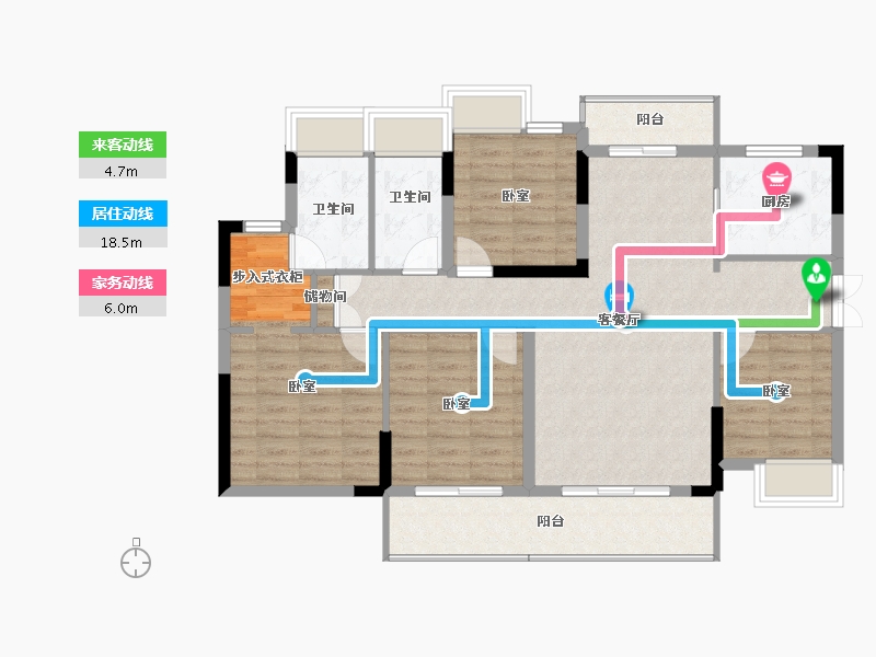 湖南省-长沙市-云栖国际-104.82-户型库-动静线