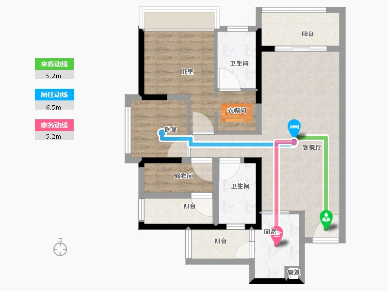 广东省-佛山市-朝安金茂悦-79.00-户型库-动静线