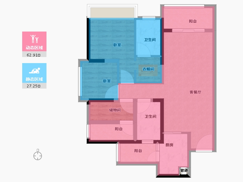 广东省-佛山市-朝安金茂悦-79.00-户型库-动静分区