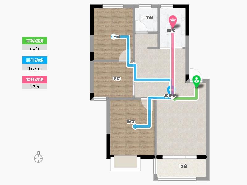 浙江省-宁波市-象山中央公馆-71.00-户型库-动静线