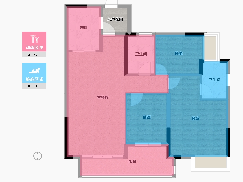 广东省-佛山市-保利云上西棠-82.53-户型库-动静分区